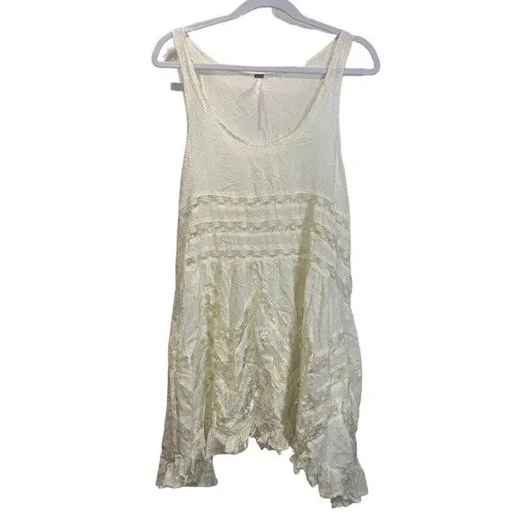 FREE PEOPLE Slip dress intimately Voile and Lace Trapeze Xs Tea NWOT - Picture 3 of 7